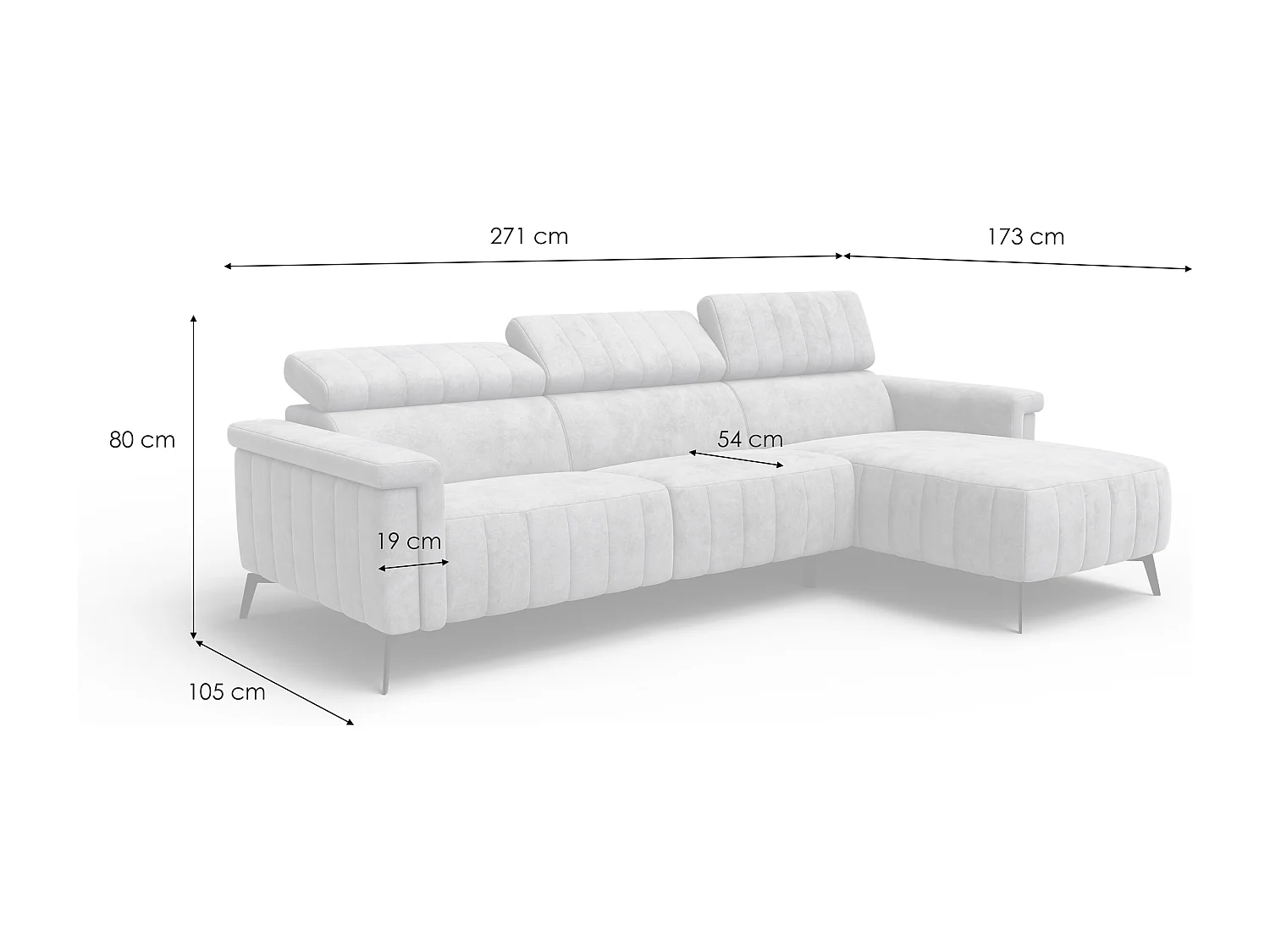 Ecksofa 4-Sitzer NORDEL, dunkles beige