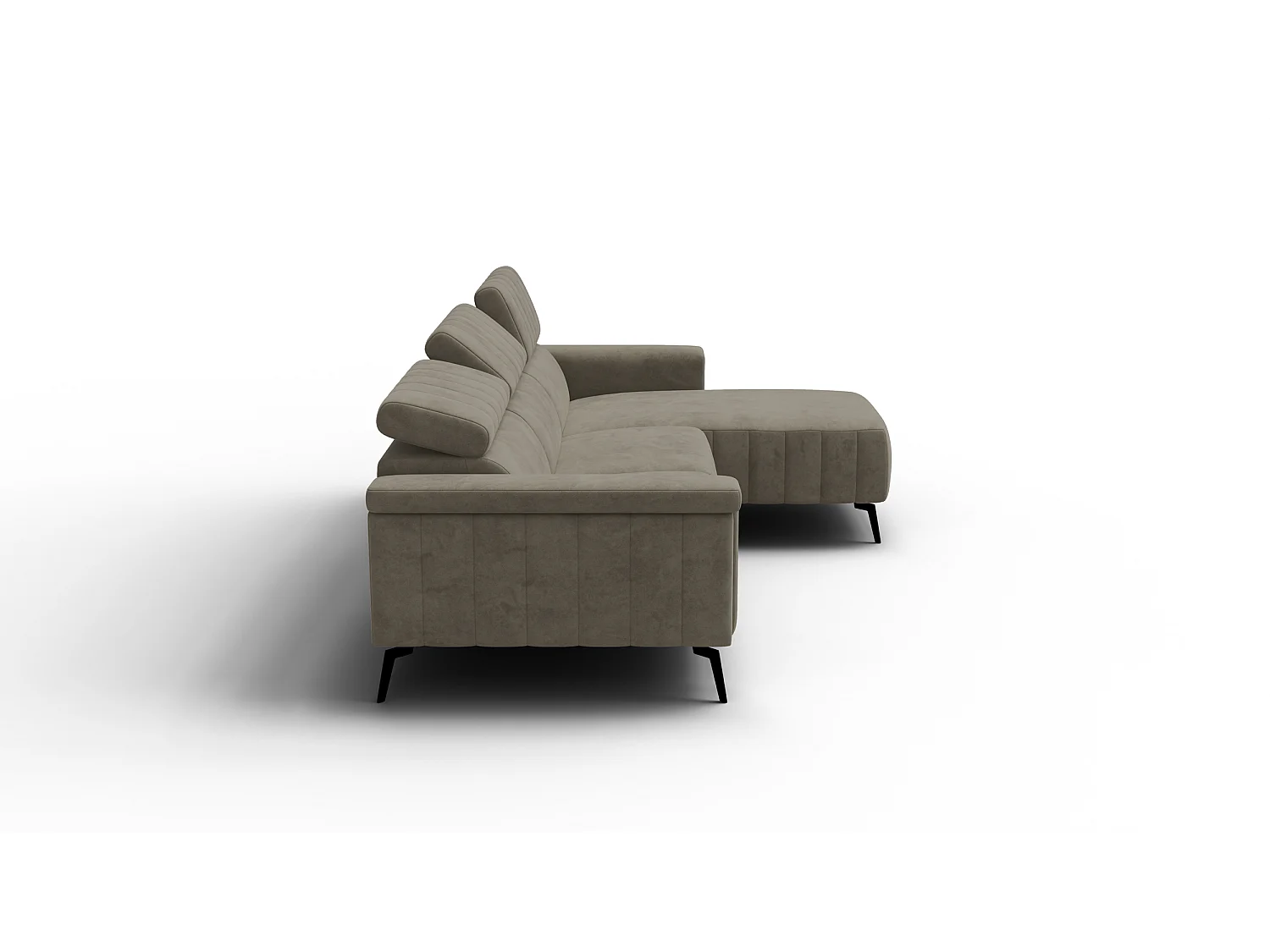 Canapé d'angle 4 places NORDEL, tissu beige foncé