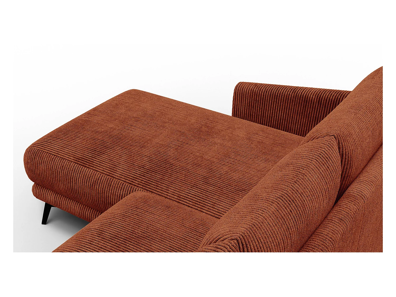 Canapé d'angle gauche 3 places VILT, tissu orange