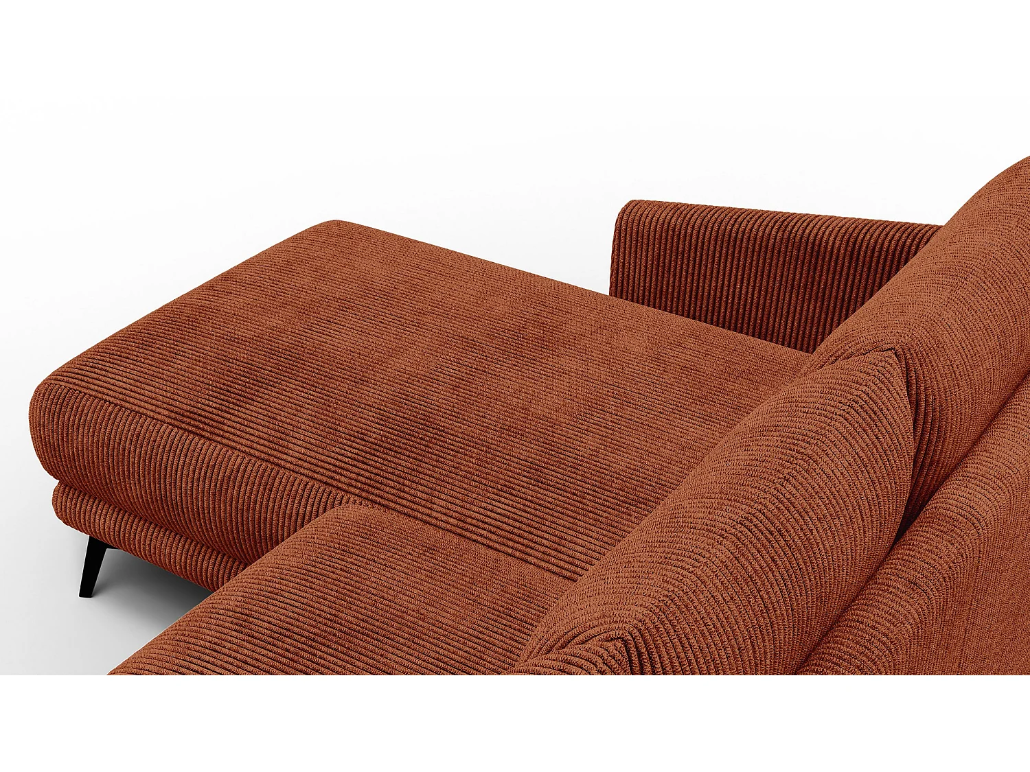 Canapé d'angle gauche 3 places VILT, tissu orange