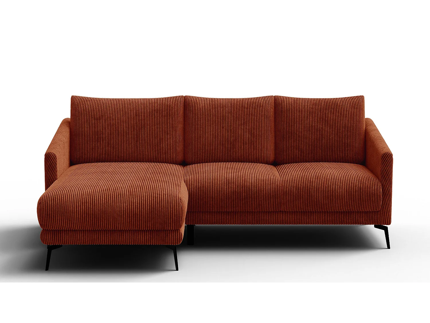 Canapé d'angle gauche 3 places VILT, tissu orange