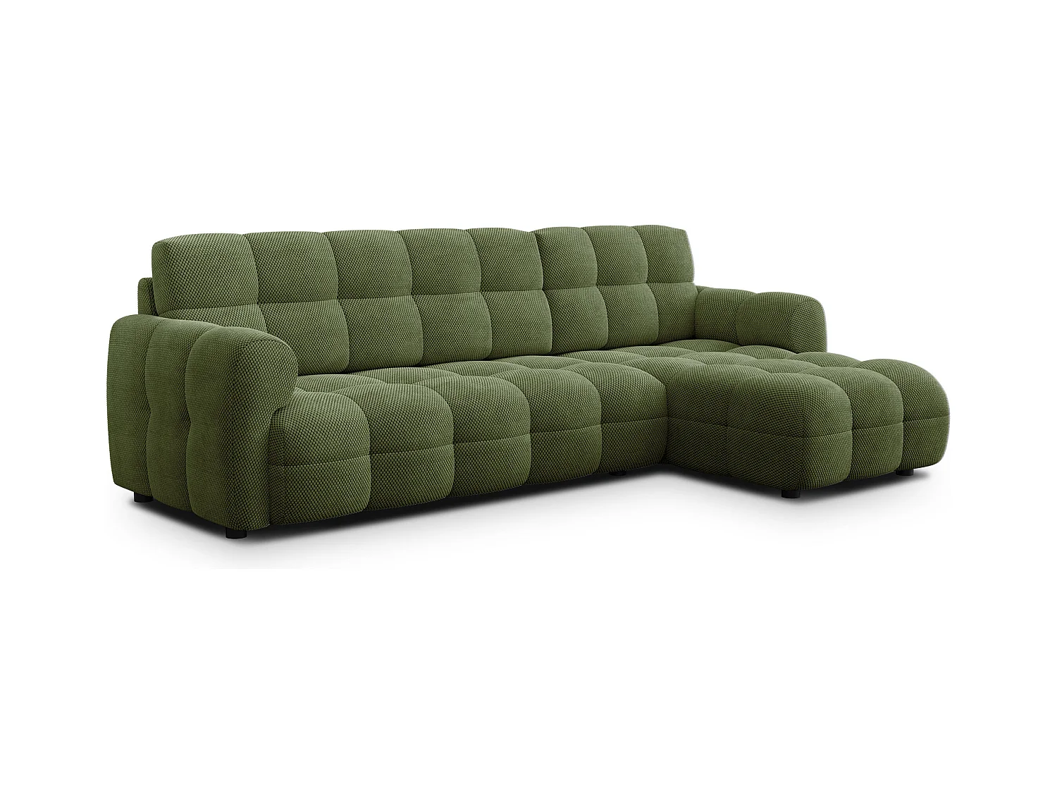 CANAPÉ D'ANGLE MELLOW 4 places, tissu vert