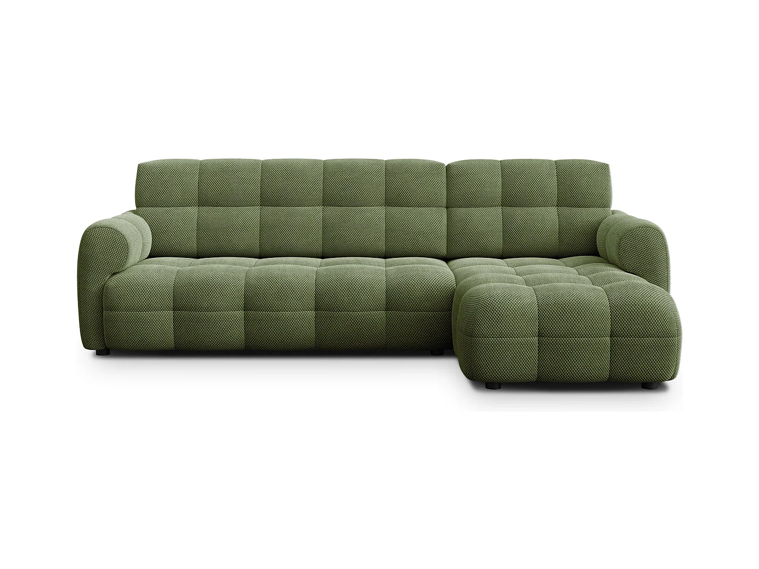 CANAPÉ D'ANGLE MELLOW 4 places, tissu vert