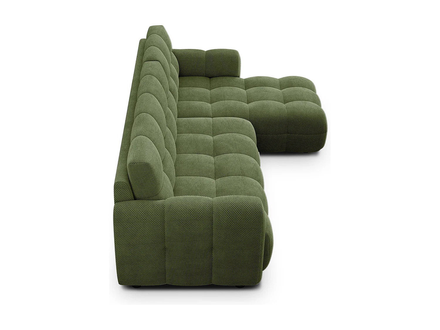 CANAPÉ D'ANGLE MELLOW 4 places, tissu vert
