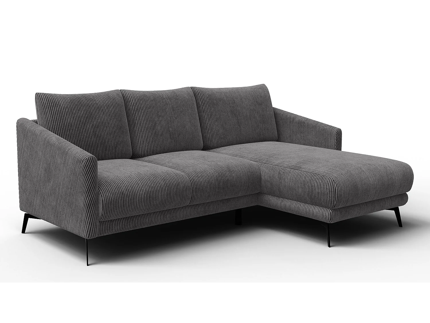 Ecksofa 3-Sitzer rechts VILT, dunkelgrau