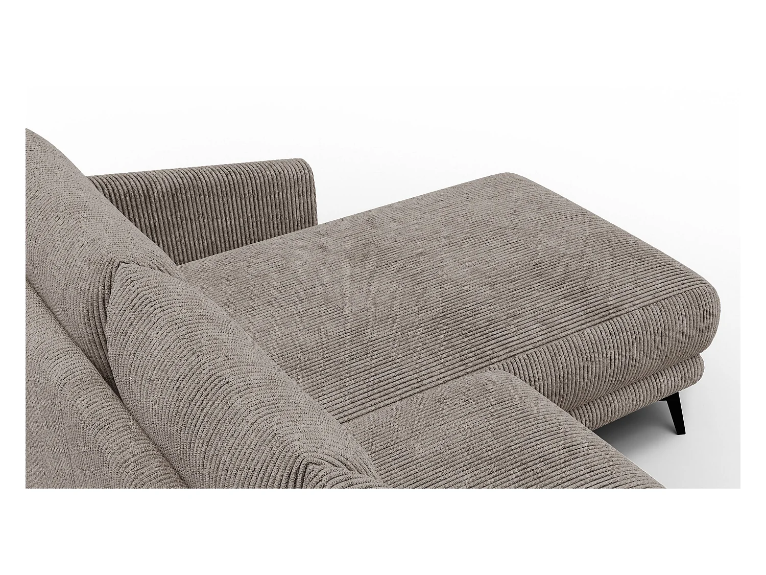 Canapé d'angle droit 3 places VILT, tissu taupe
