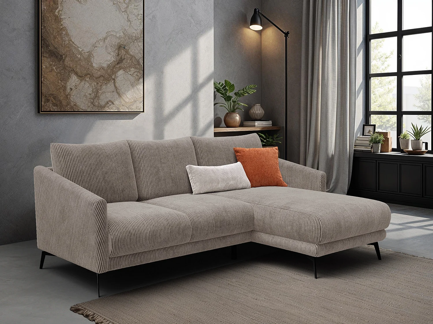 Ecksofa 3-Sitzer rechts VILT, taupe
