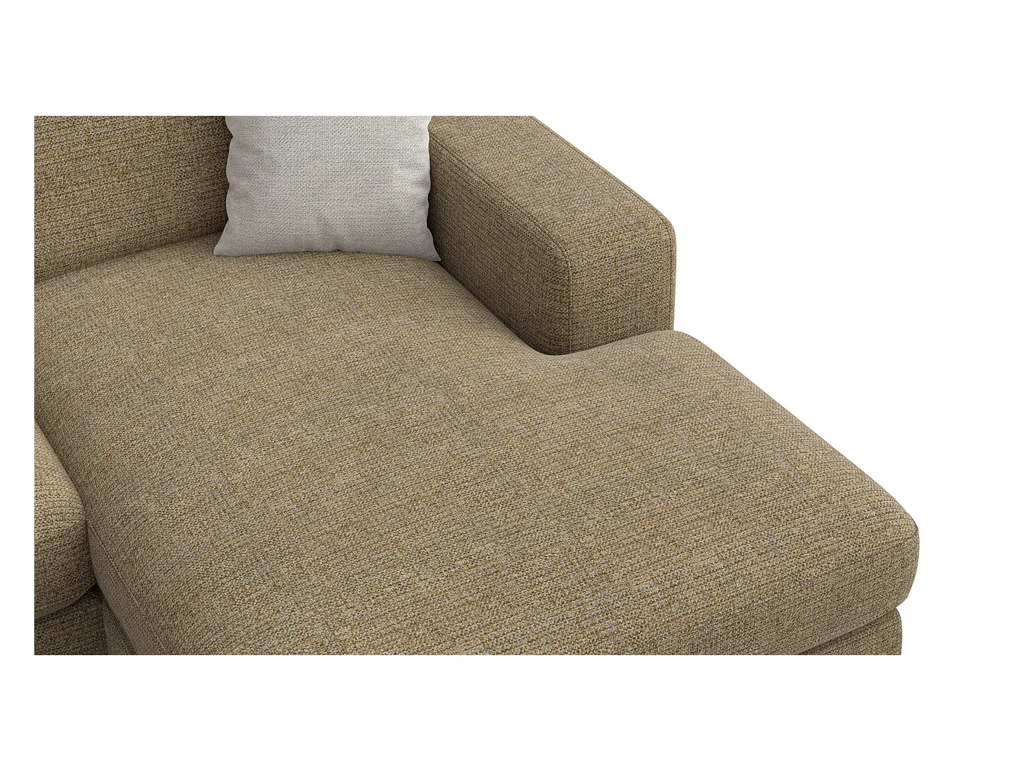 Canapé d'angle droit 4 places OTTO, tissu taupe