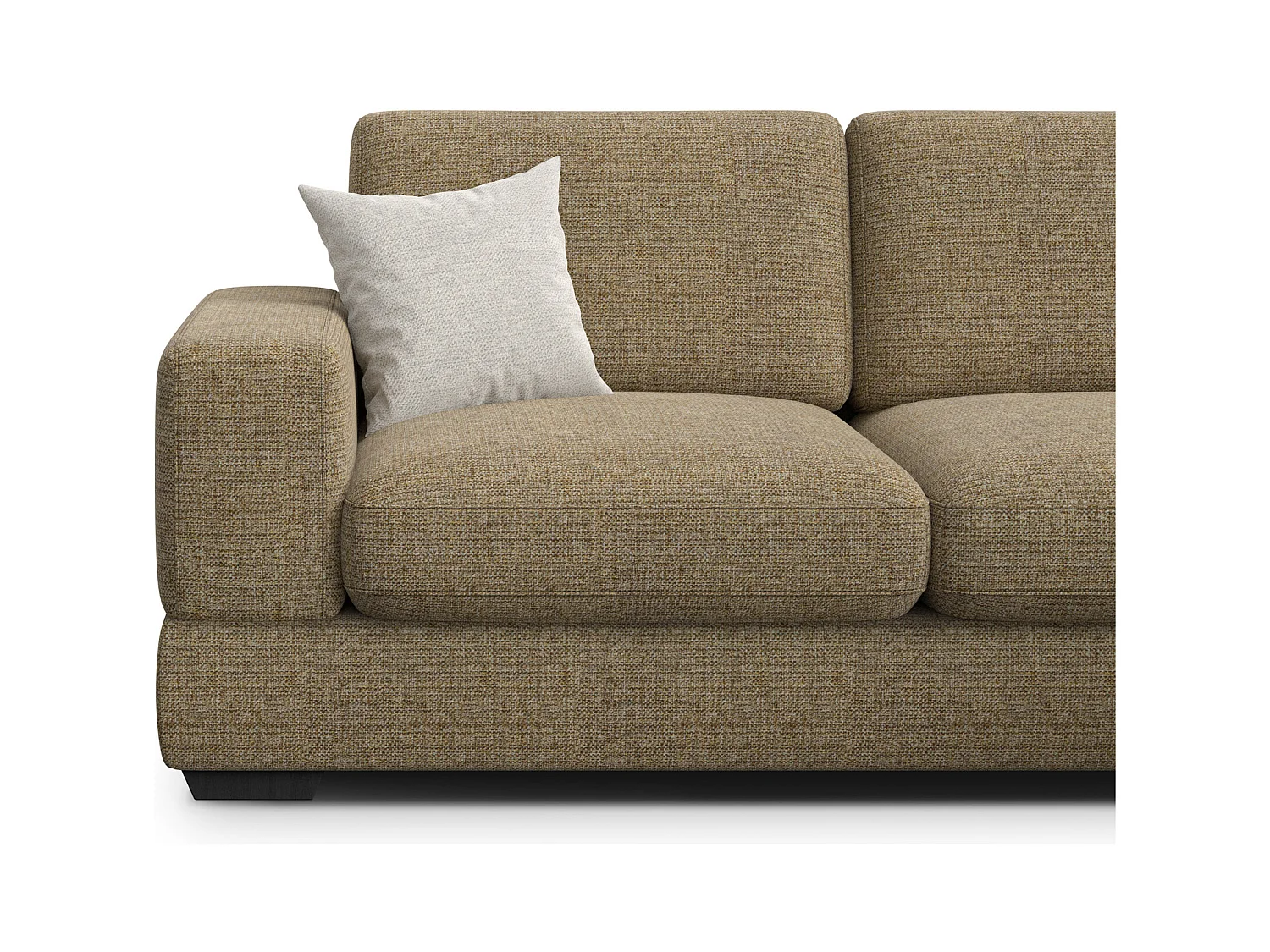 Canapé d'angle droit 4 places OTTO, tissu taupe