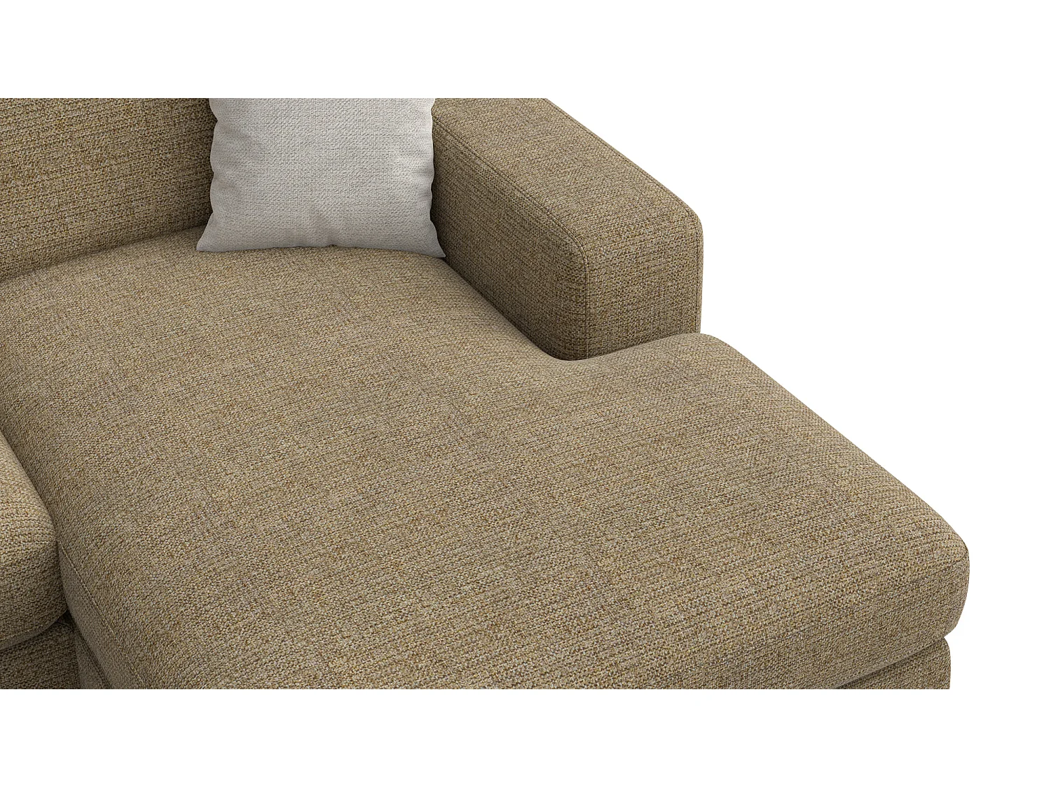 Canapé d'angle droit 4 places OTTO, tissu taupe