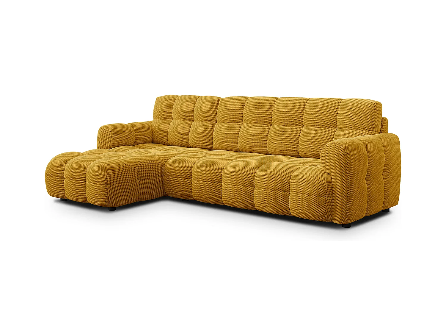 CANAPÉ D'ANGLE MELLOW 4 places, tissu jaune