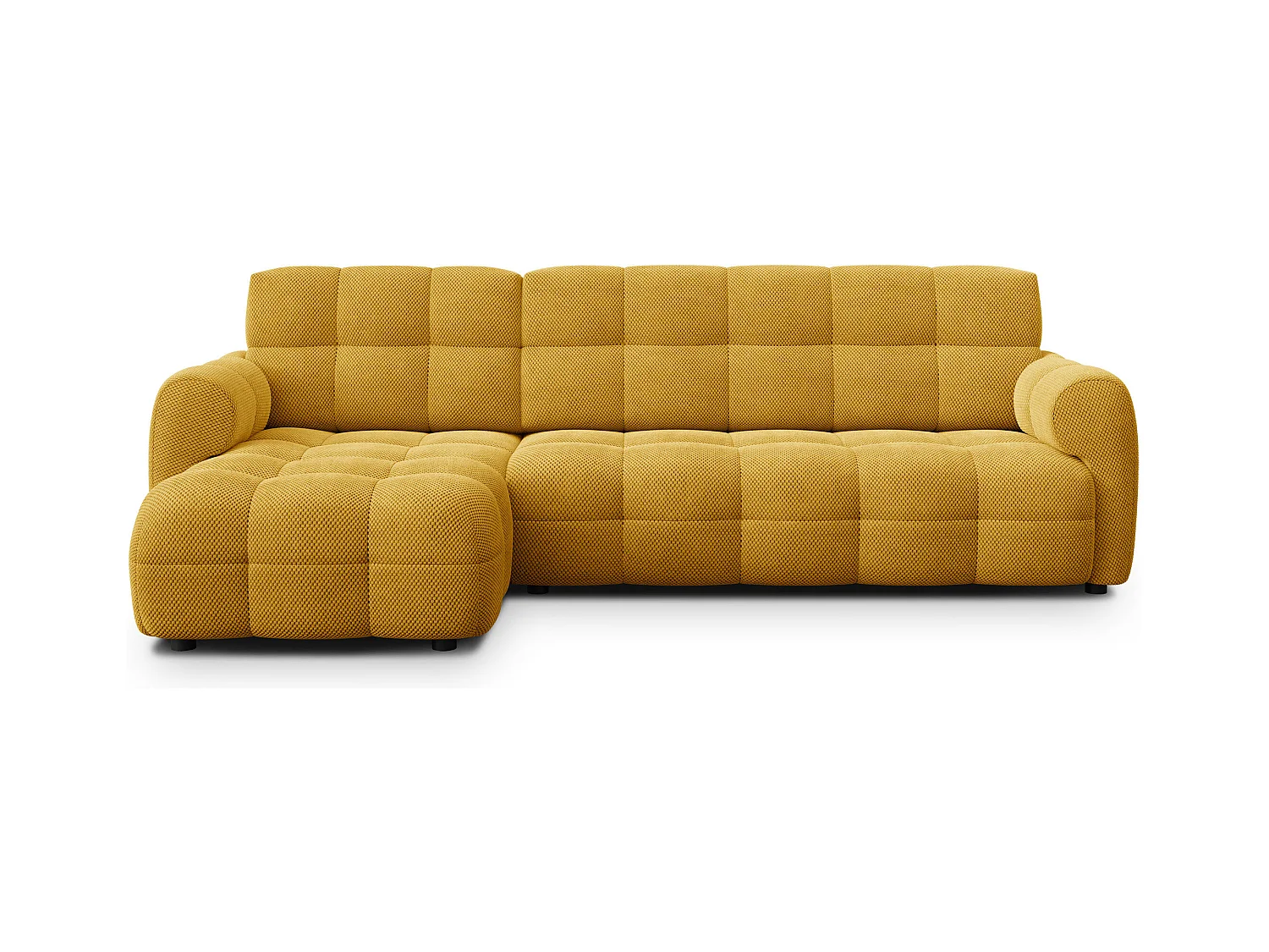 CANAPÉ D'ANGLE MELLOW 4 places, tissu jaune