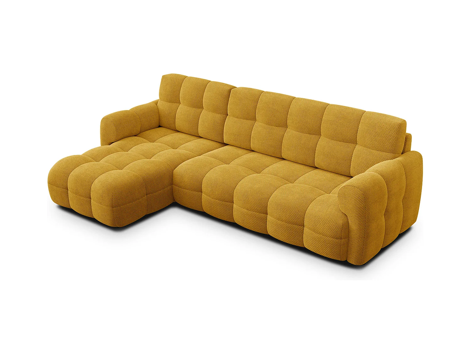 CANAPÉ D'ANGLE MELLOW 4 places, tissu jaune