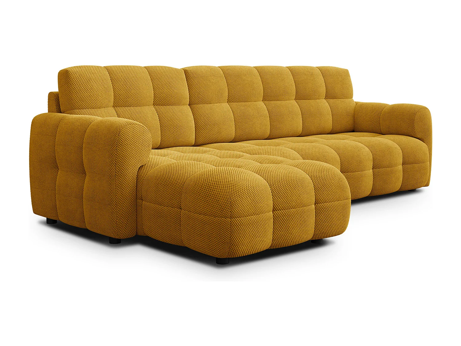 CANAPÉ D'ANGLE MELLOW 4 places, tissu jaune