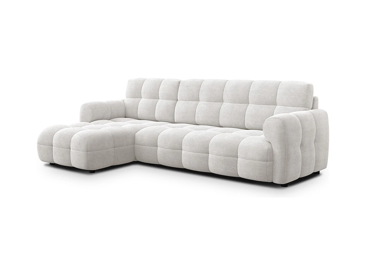 CANAPÉ D'ANGLE MELLOW 4 places, tissu crème