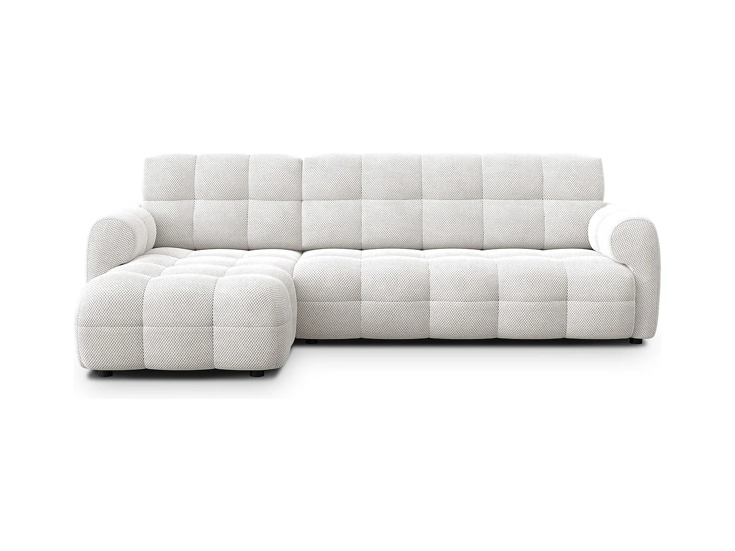 CANAPÉ D'ANGLE MELLOW 4 places, tissu crème