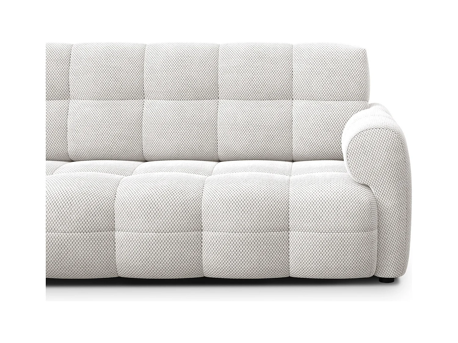 CANAPÉ D'ANGLE MELLOW 4 places, tissu crème