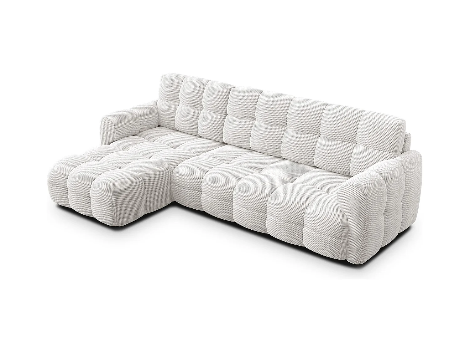 CANAPÉ D'ANGLE MELLOW 4 places, tissu crème