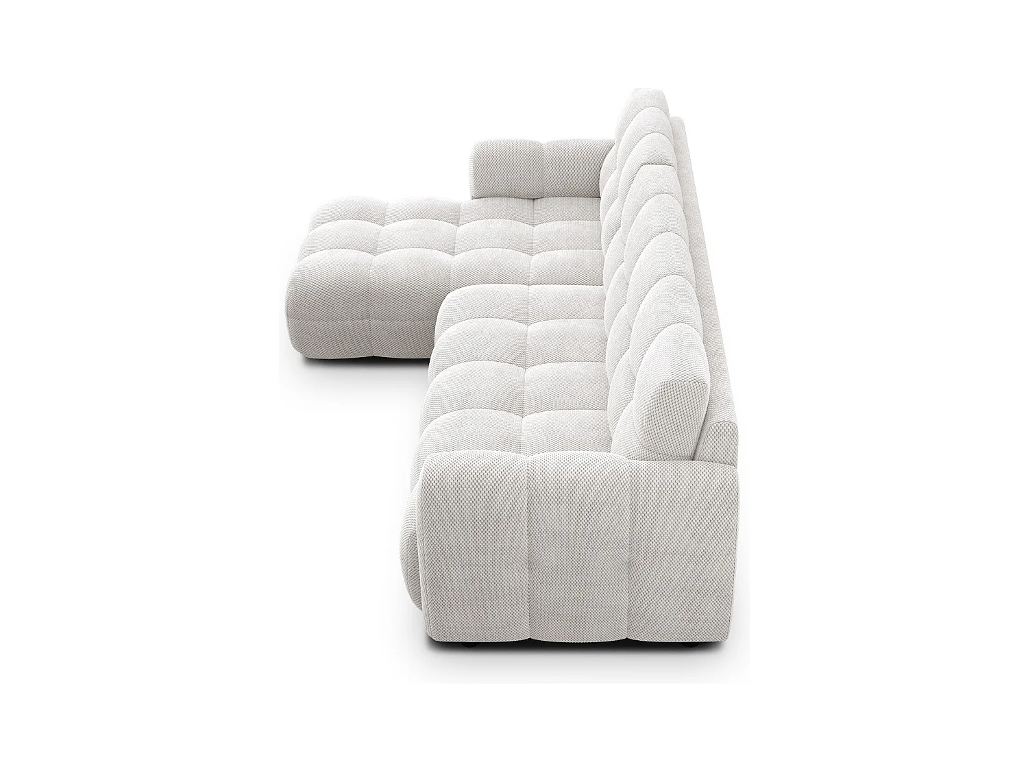 CANAPÉ D'ANGLE MELLOW 4 places, tissu crème