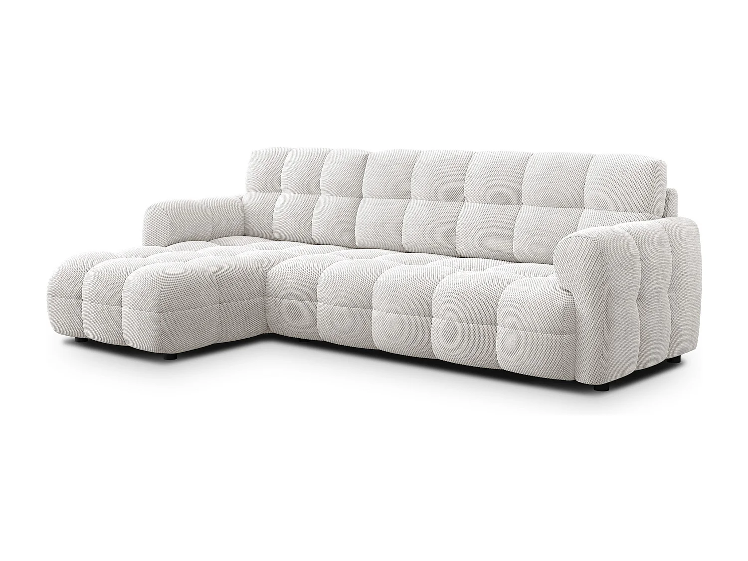 Ecksofa 4-Sitzer links MELLOW, creme