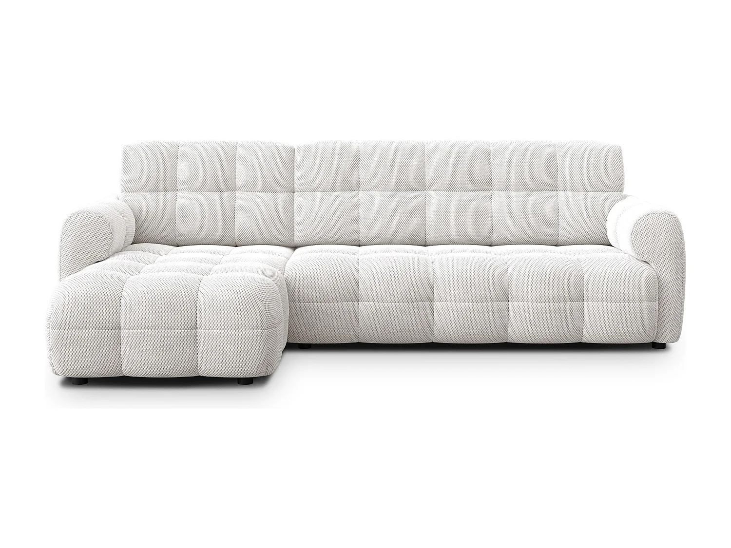 Ecksofa 4-Sitzer links MELLOW, creme
