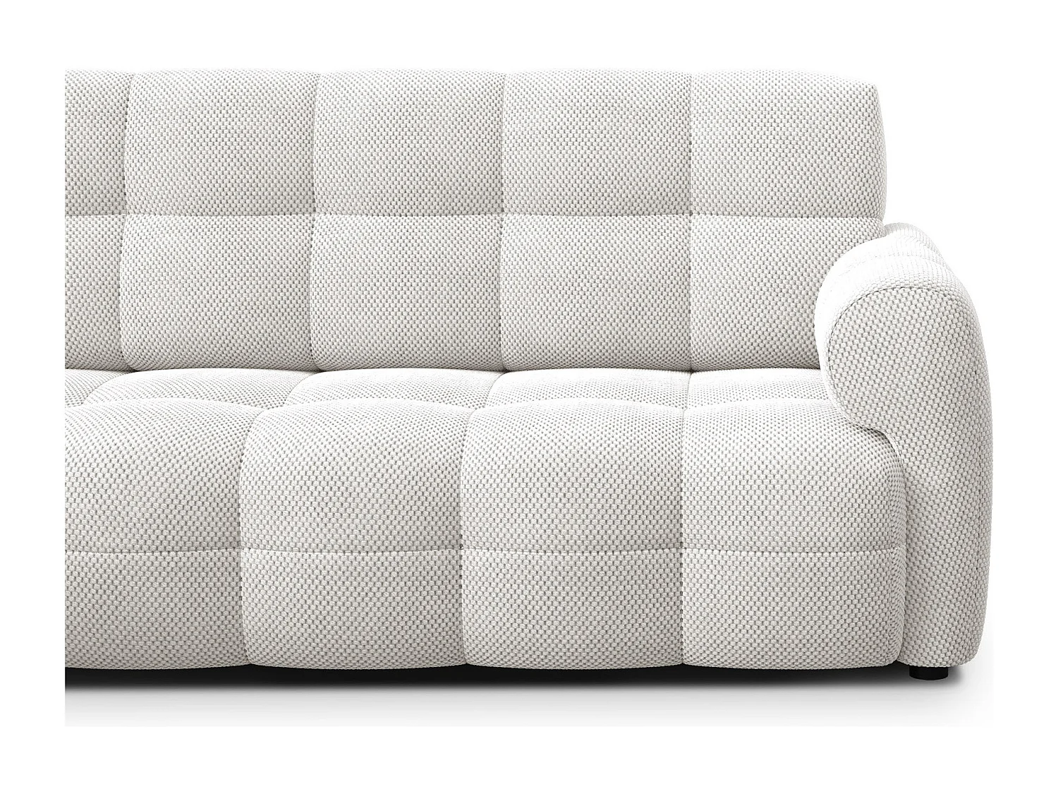 Ecksofa 4-Sitzer links MELLOW, creme