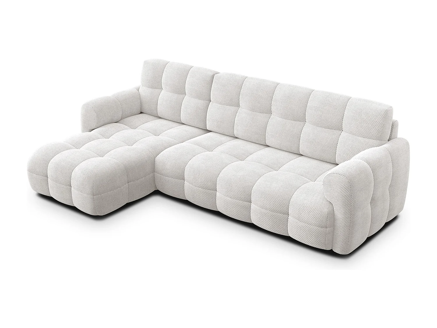 Ecksofa 4-Sitzer links MELLOW, creme