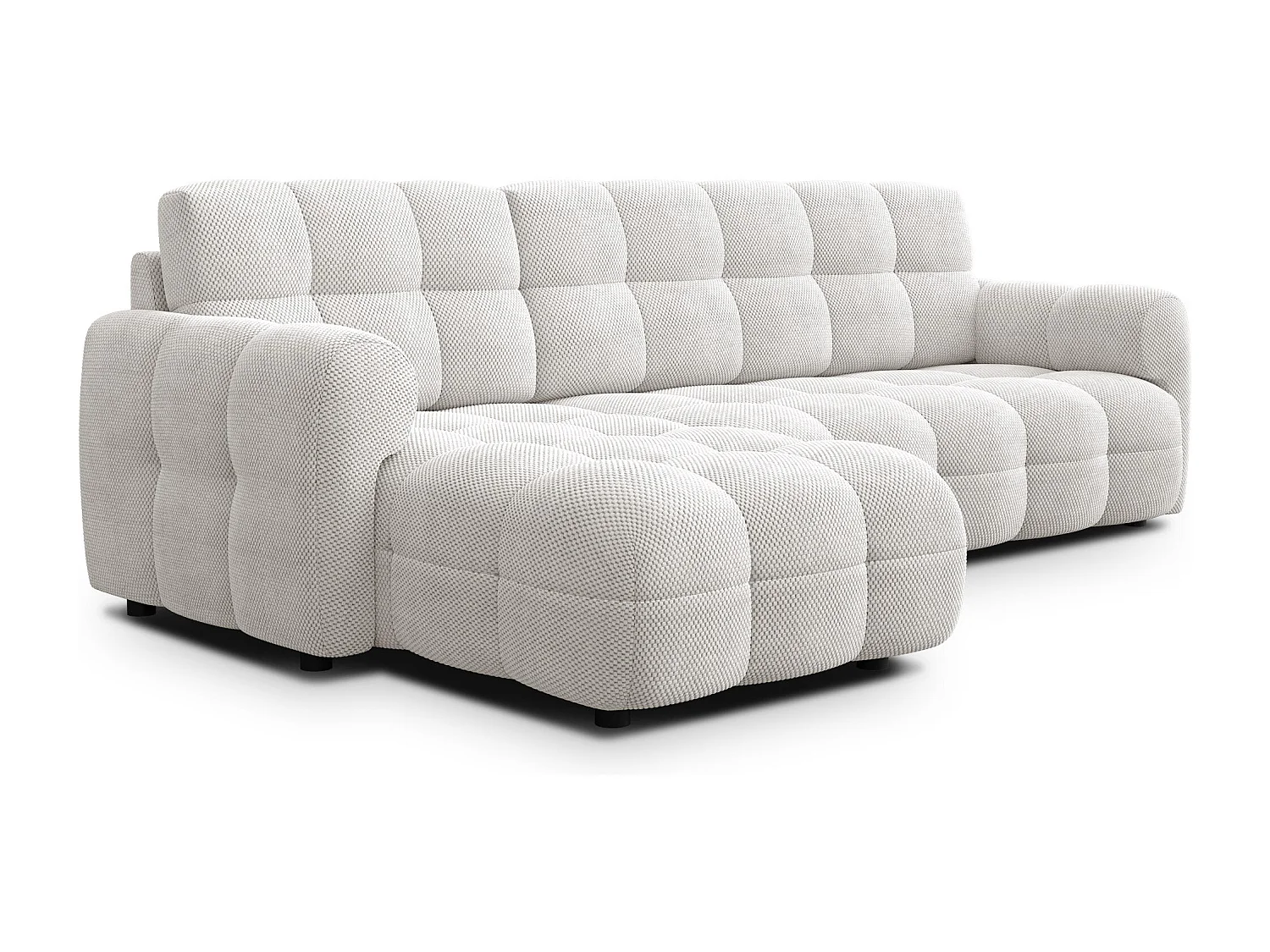 Ecksofa 4-Sitzer links MELLOW, creme