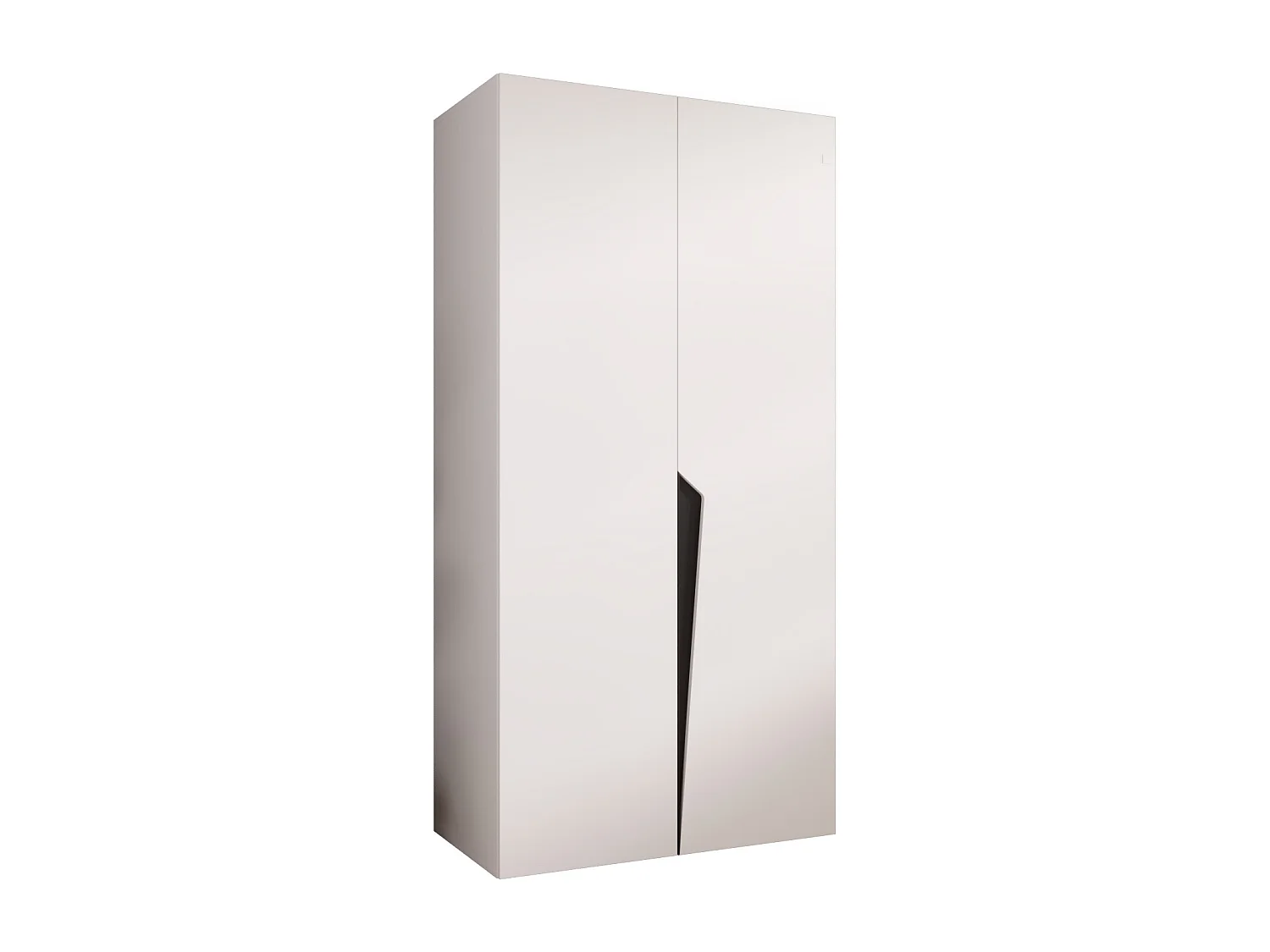 Armoire à portes battantes Piano 1 100 / 202 / 52 (Blanc + poignées: Noir)