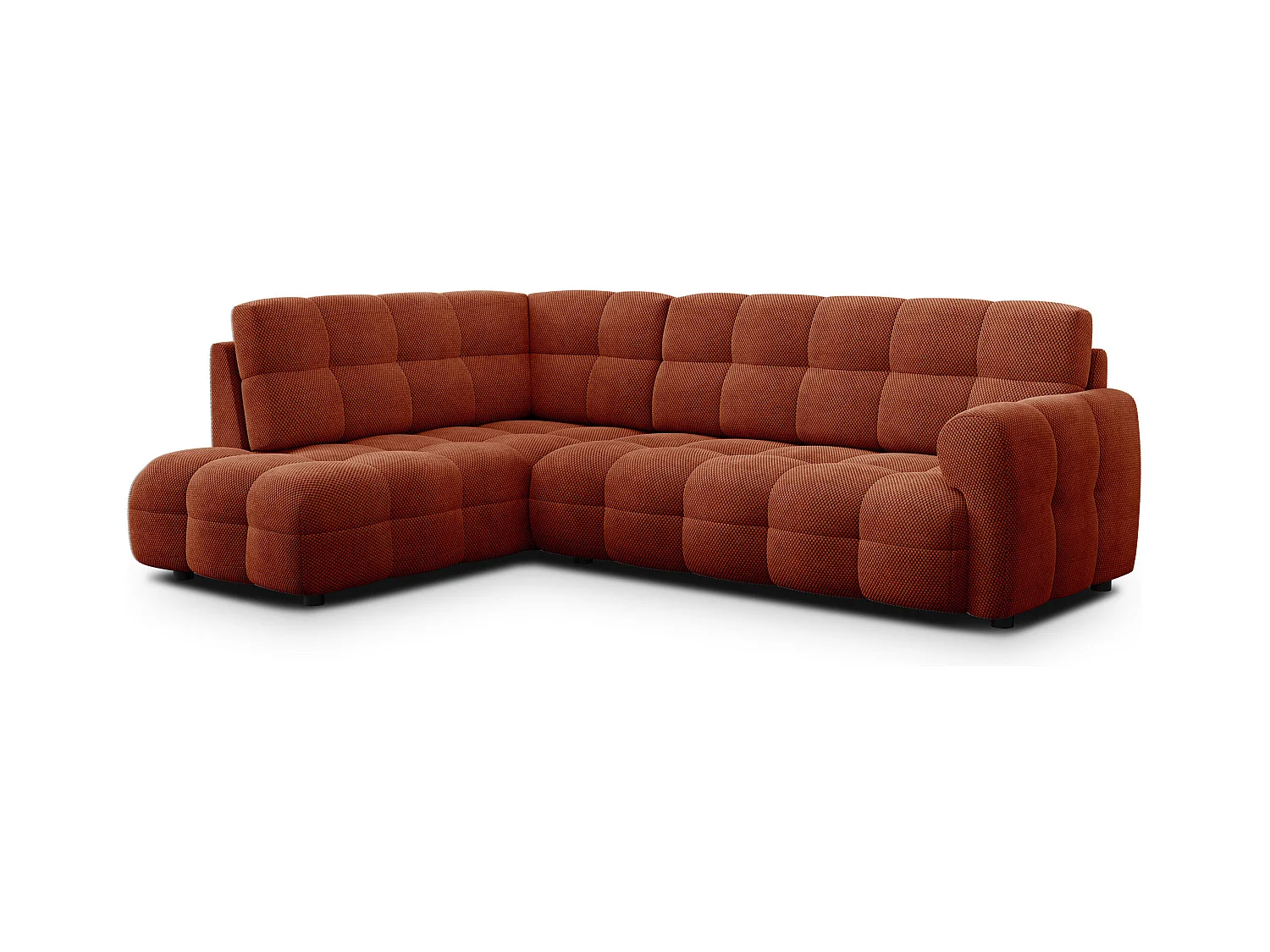 CANAPÉ D'ANGLE MELLOW 5 places, tissu orange