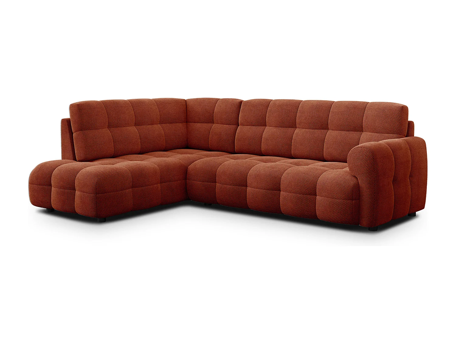 Ecksofa 5-Sitzer links MELLOW, dunkelorange