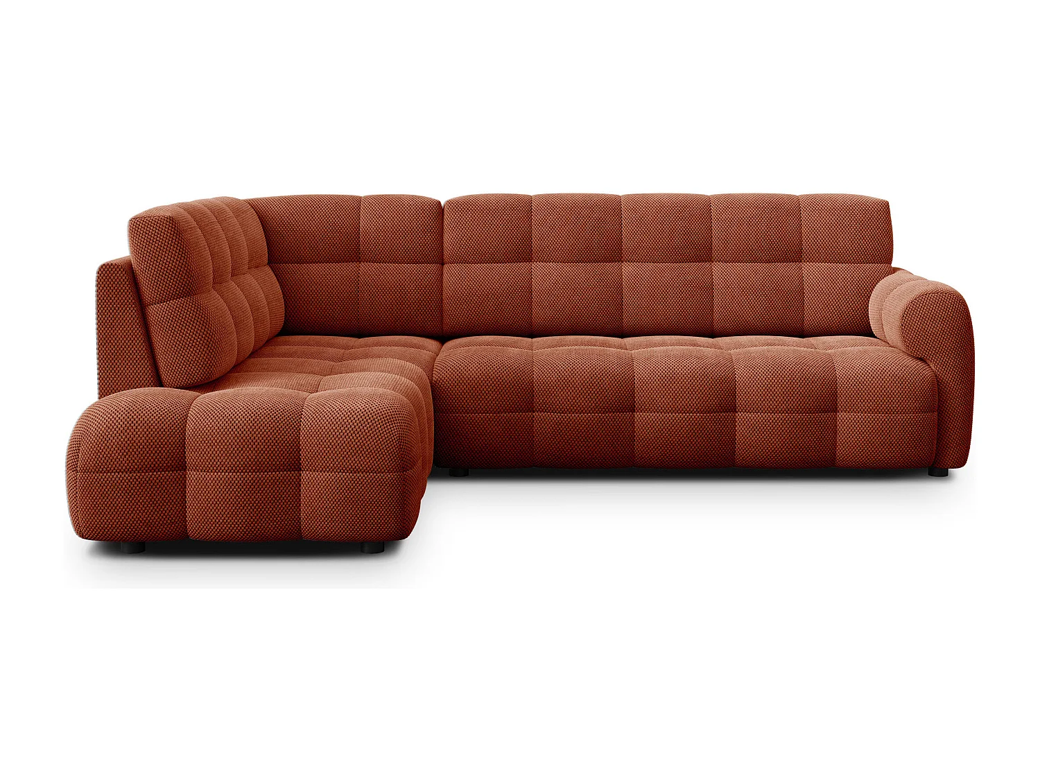 Ecksofa 5-Sitzer links MELLOW, dunkelorange