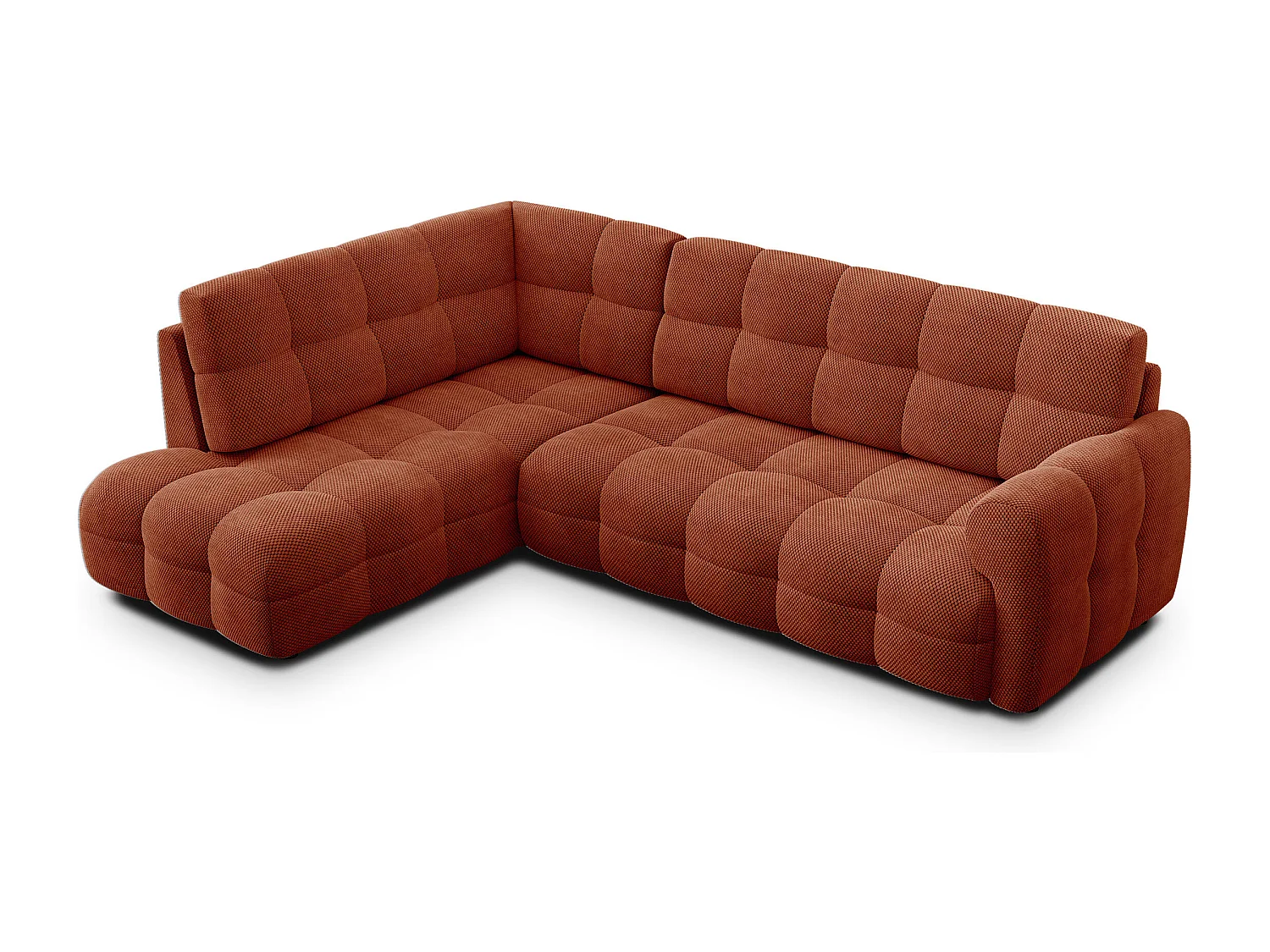 Ecksofa 5-Sitzer links MELLOW, dunkelorange