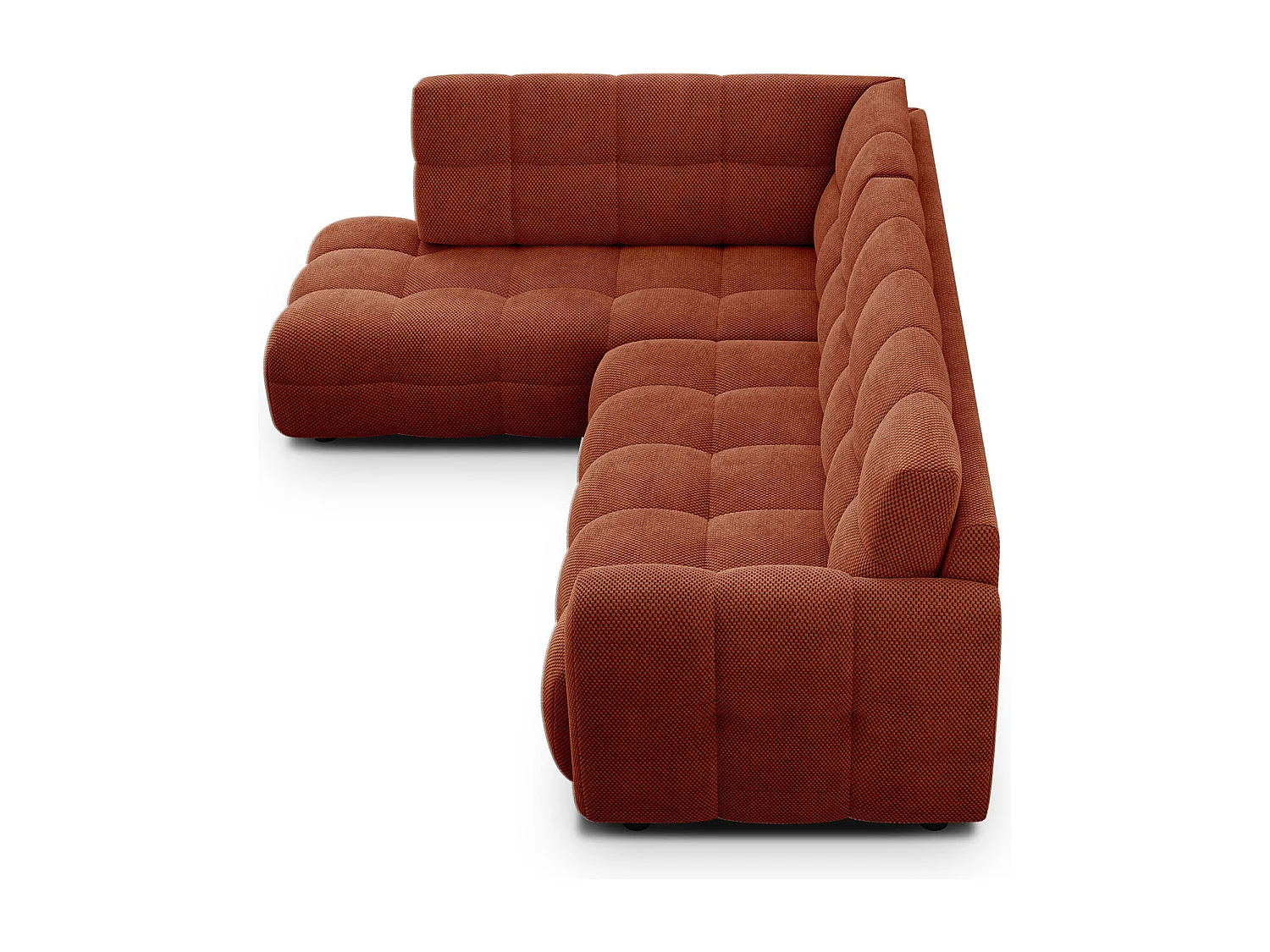 Ecksofa 5-Sitzer links MELLOW, dunkelorange