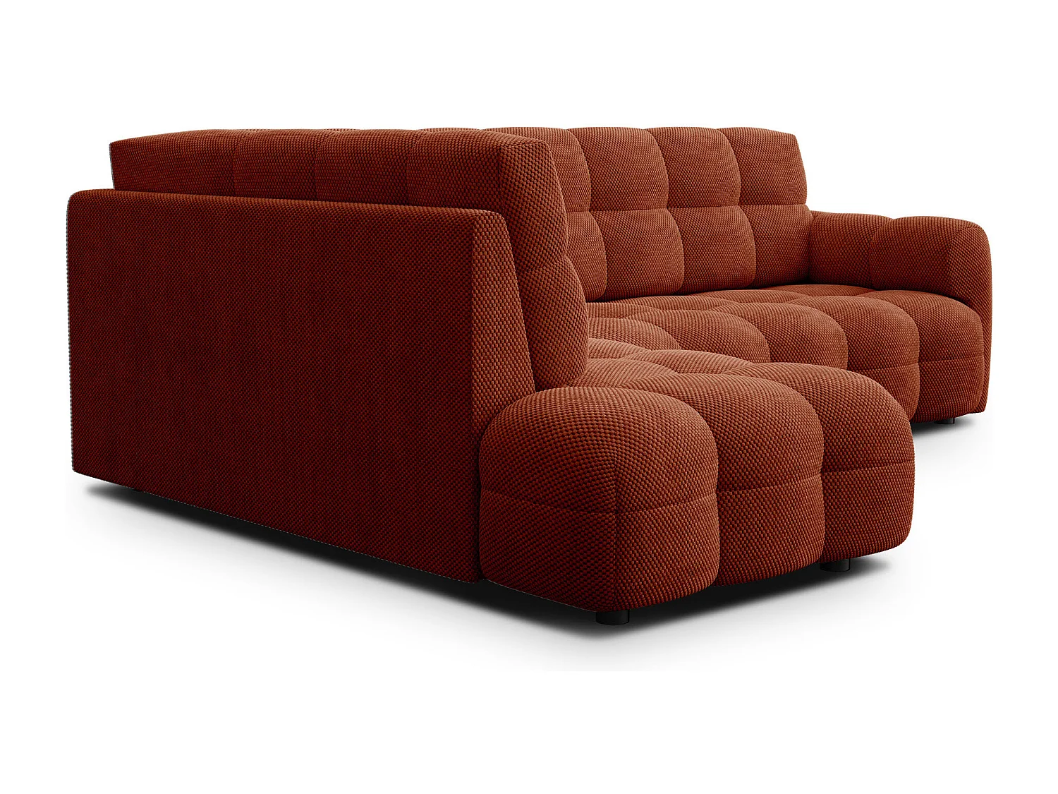 Ecksofa 5-Sitzer links MELLOW, dunkelorange
