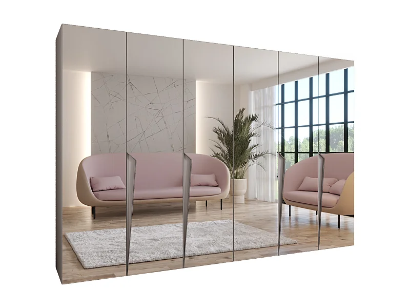 Armoire à portes battantes Piano 3 300 (150x2) / 202 / 52 (Cachemire + poignées: Cachemire)