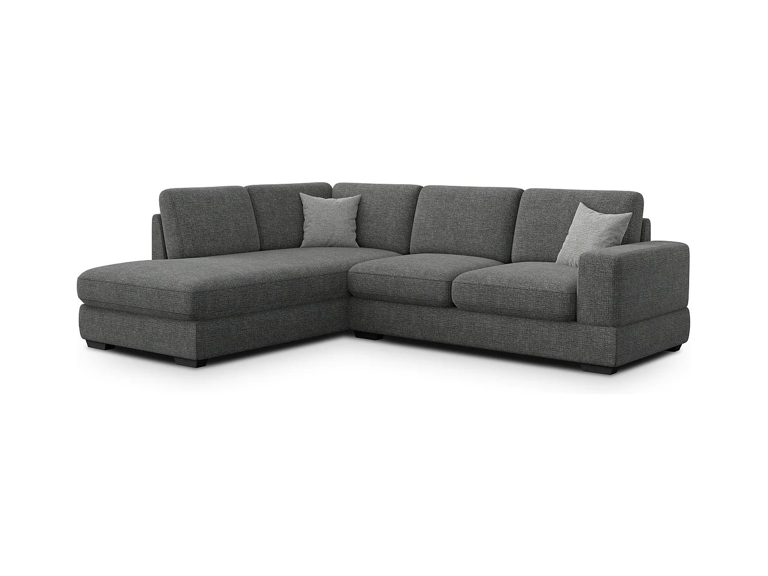 Canapé d'angle gauche 5 places OTTO, tissu anthracite