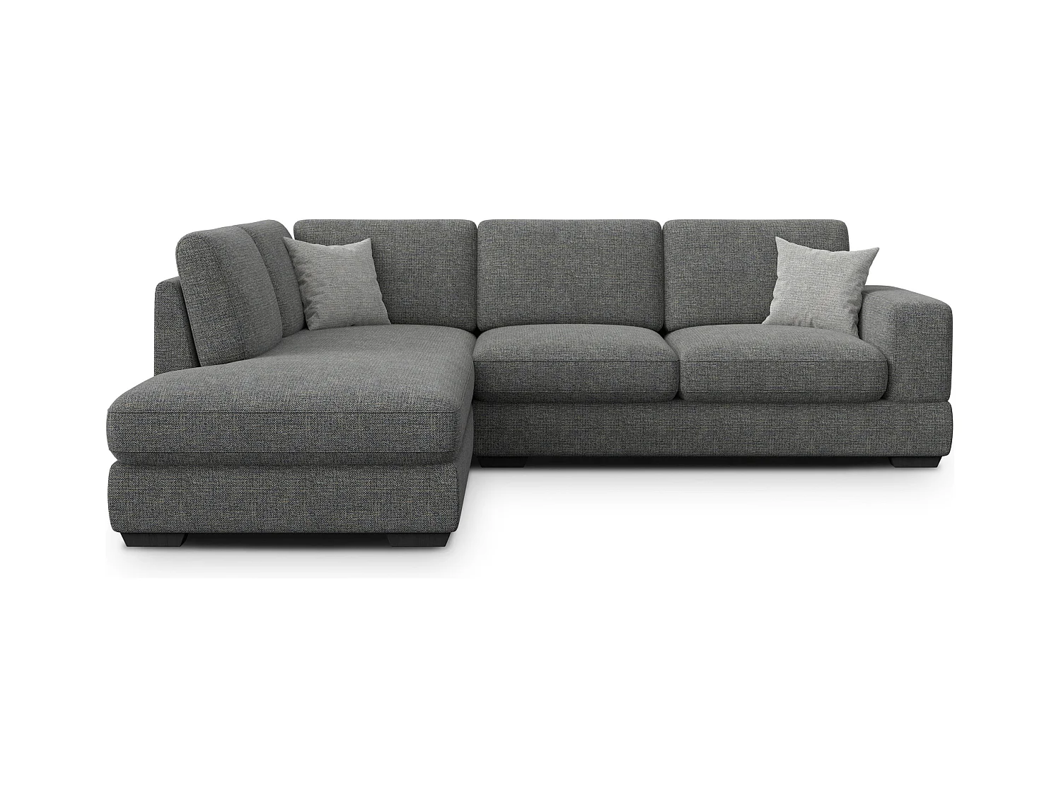 Canapé d'angle gauche 5 places OTTO, tissu anthracite