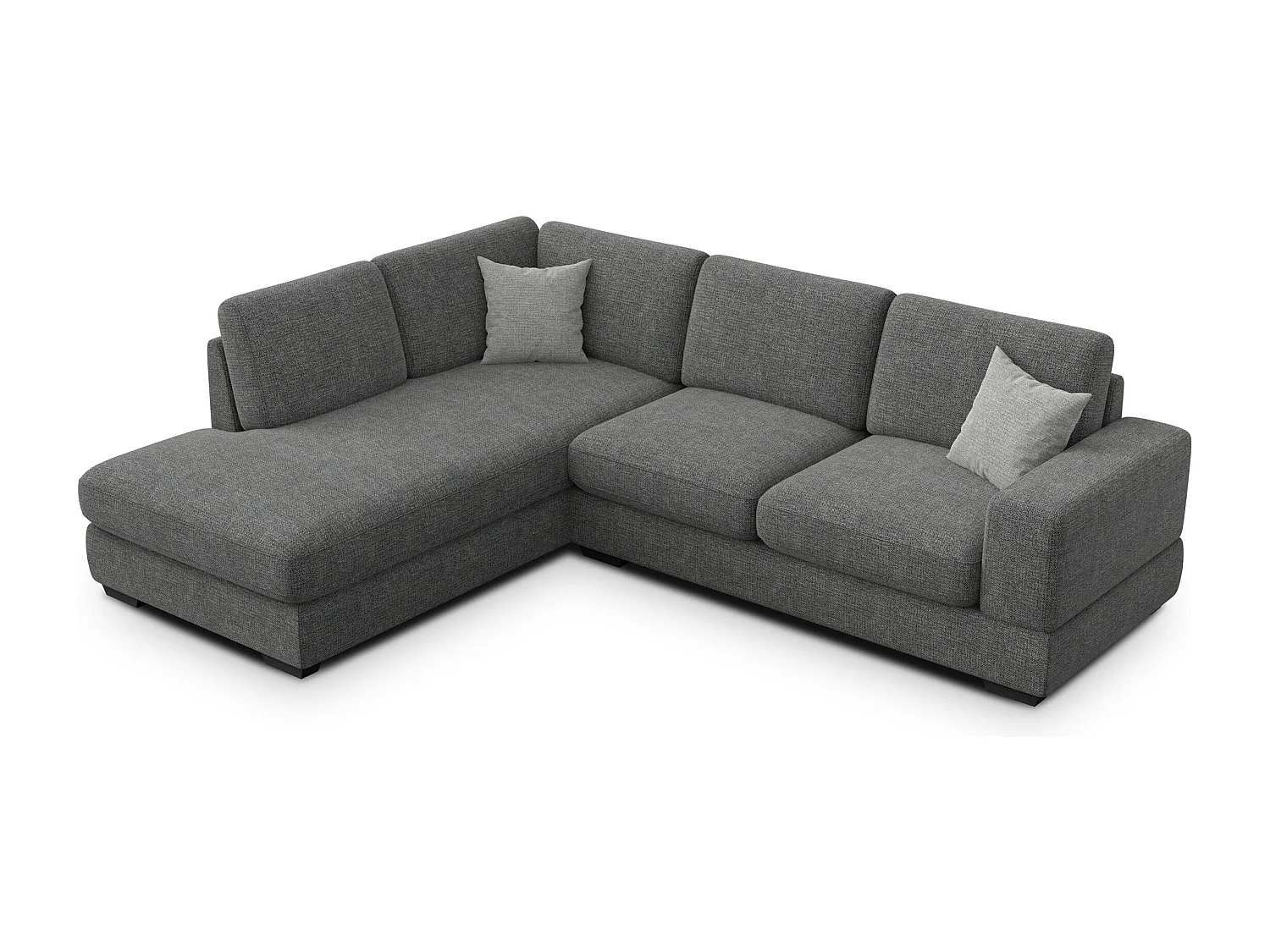 Canapé d'angle gauche 5 places OTTO, tissu anthracite