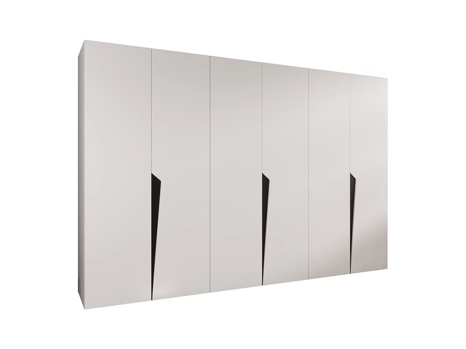 Armoire à portes battantes Piano 1 300 (100x3) / 202 / 52 (Blanc + poignées: Noir)