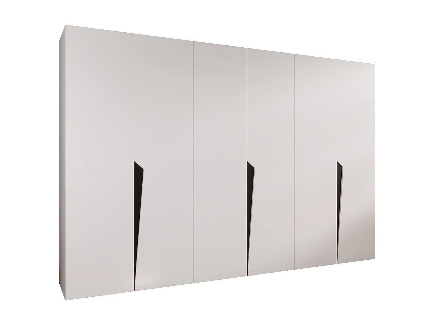 Armoire à portes battantes Piano 1 300 (100x3) / 202 / 52 (Blanc + poignées: Noir)