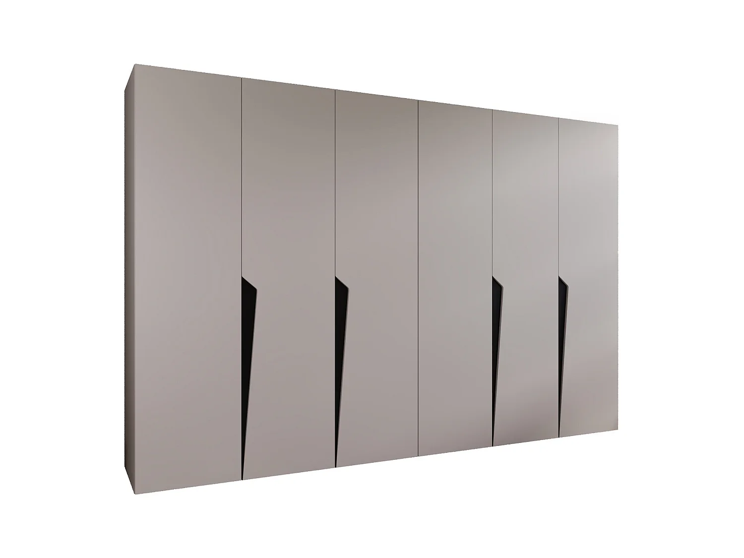 Armoire à portes battantes Piano 1 300 (150x2) / 202 / 52 (Cachemire + poignées: Noir)