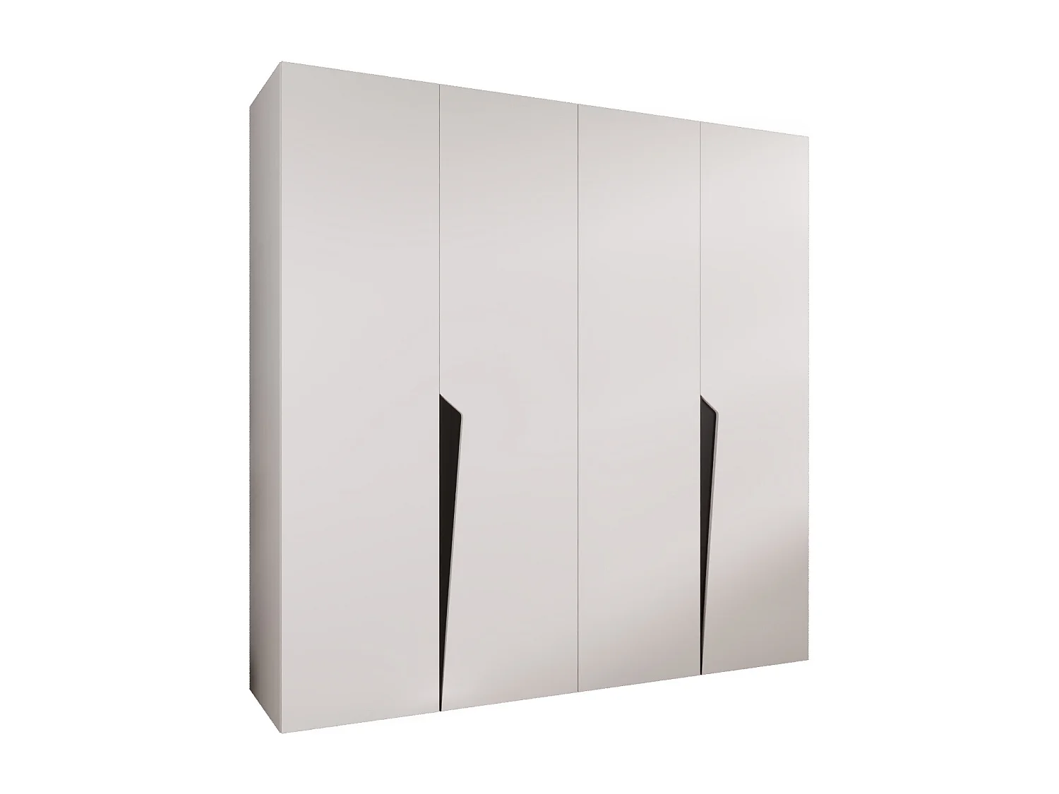 Armoire à portes battantes Piano 1 200 / 202 / 52 (Blanc + poignées: Noir)