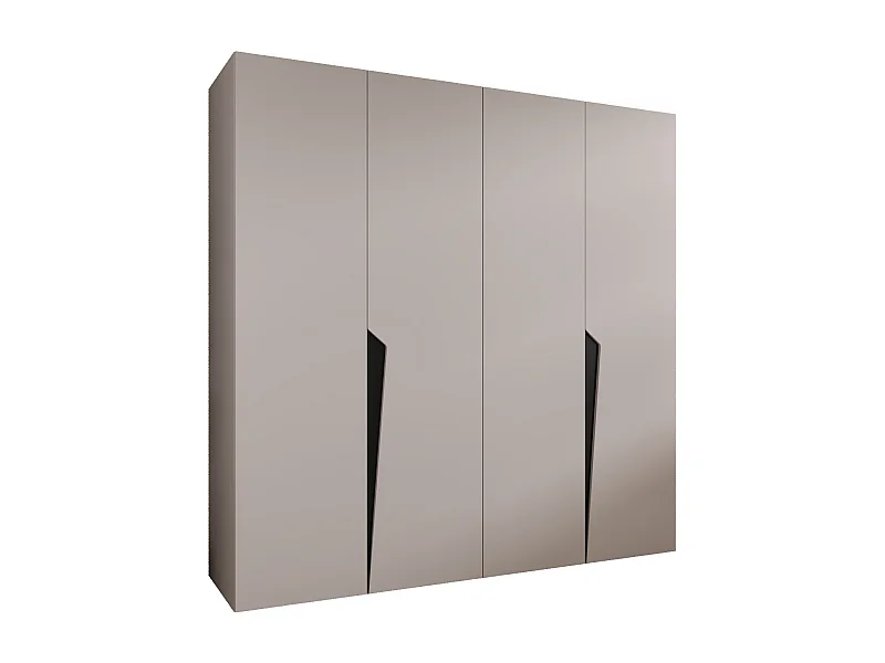 Armoire à portes battantes Piano 1 200 / 202 / 52 (Cachemire + poignées: Noir)