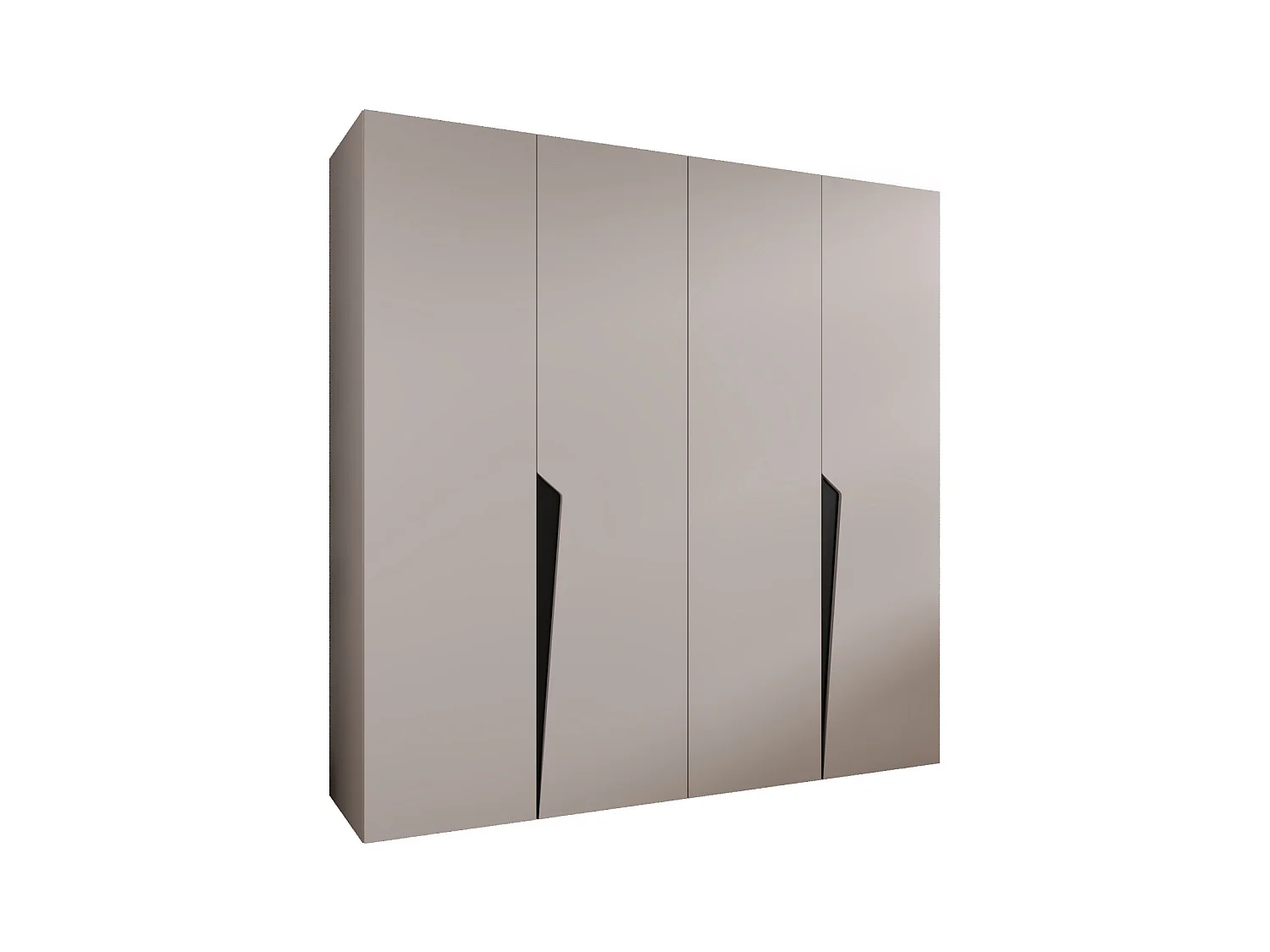 Armoire à portes battantes Piano 1 200 / 202 / 52 (Cachemire + poignées: Noir)