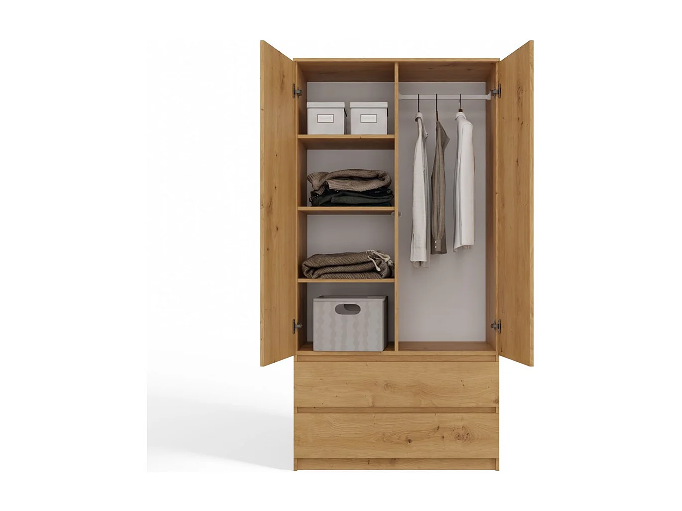 Szafa Malwa SS-90 | Dąb Artisan  | 90x50x180 cm | Nowoczesna Szafa Dwudrzwiowa