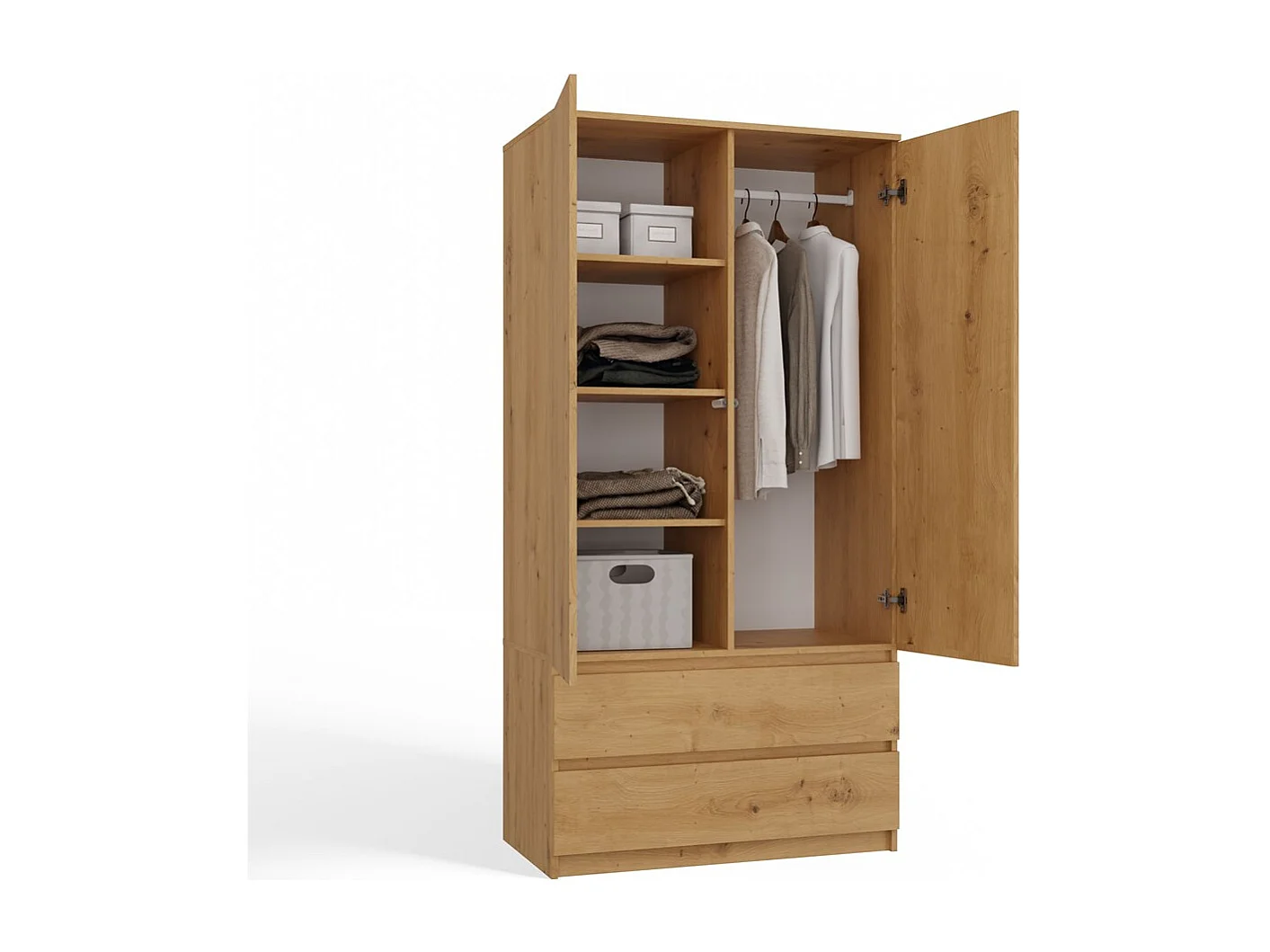 Szafa Malwa SS-90 | Dąb Artisan  | 90x50x180 cm | Nowoczesna Szafa Dwudrzwiowa