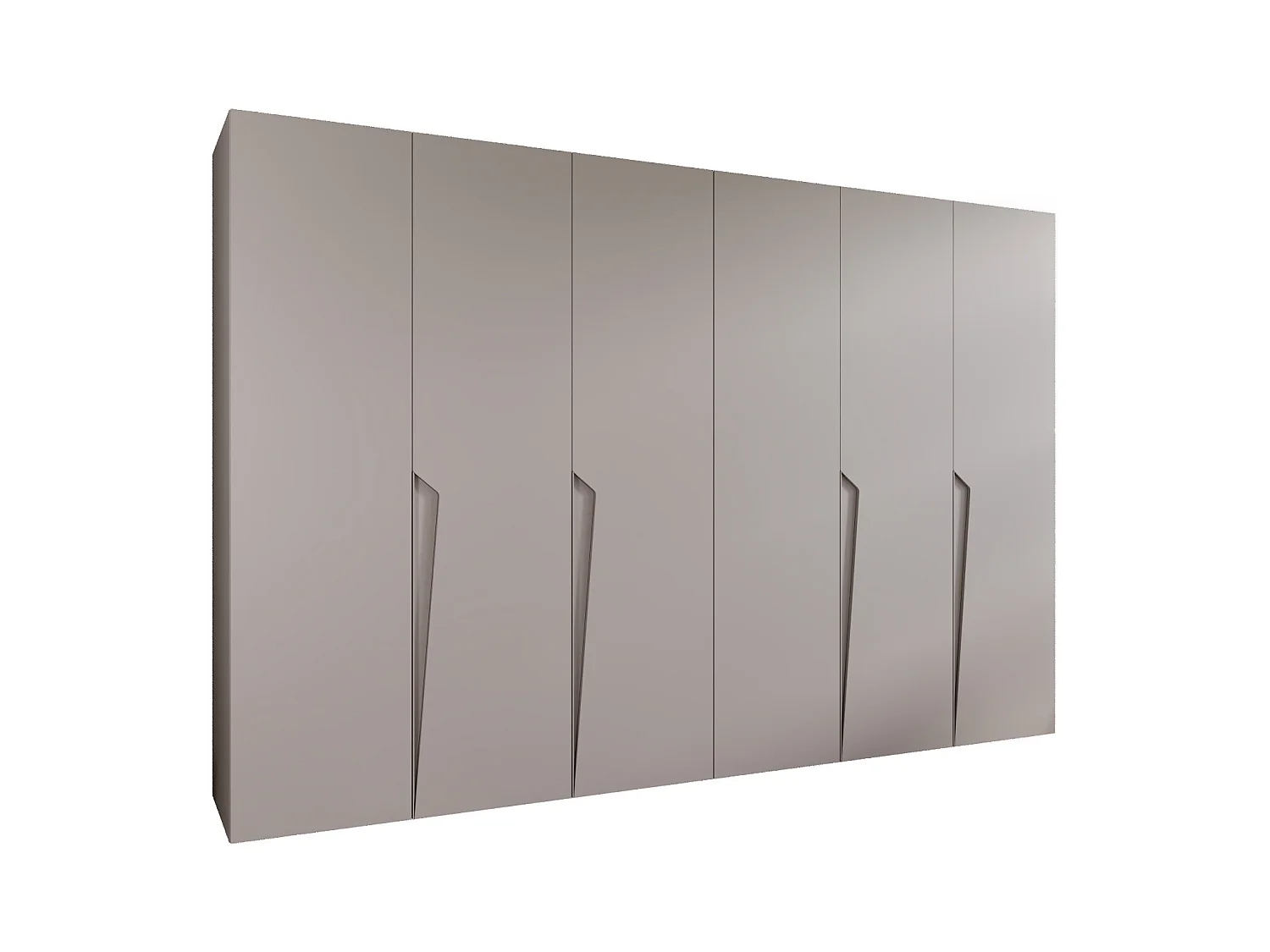 Drehtürenschrank Piano 1 300 (150x2) / 202 / 52 (Kaschmir + Griffe: Kaschmir)