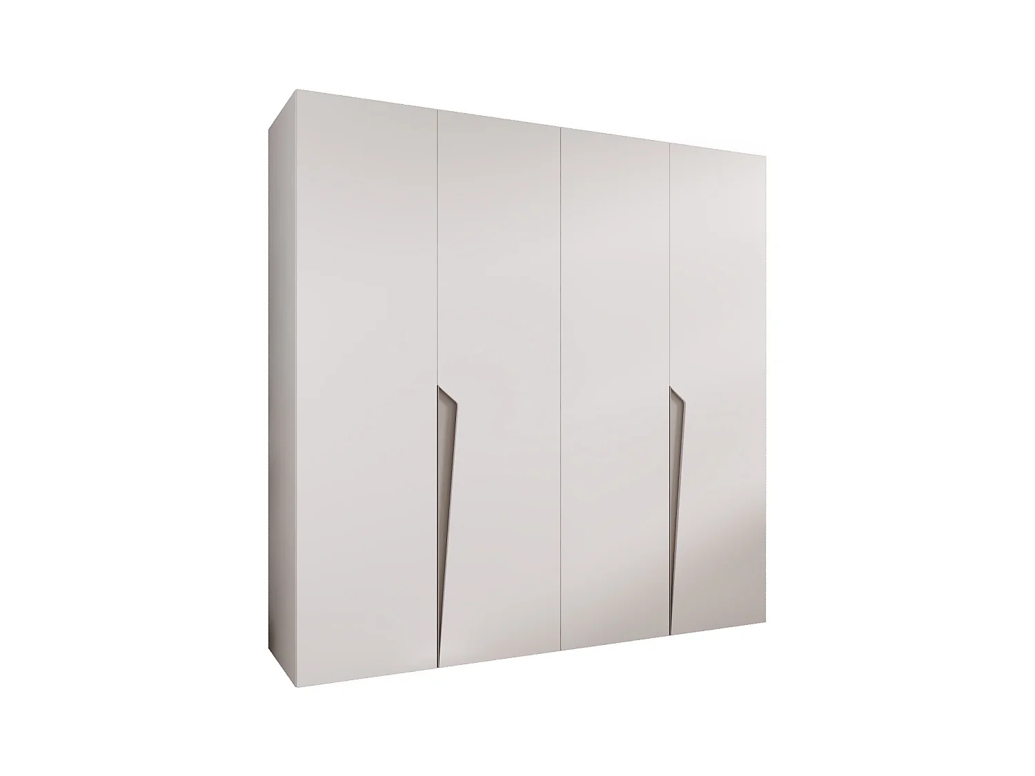 Drehtürenschrank Piano 1 200 / 202 / 52 (Weiß + Griffe: Kaschmir)