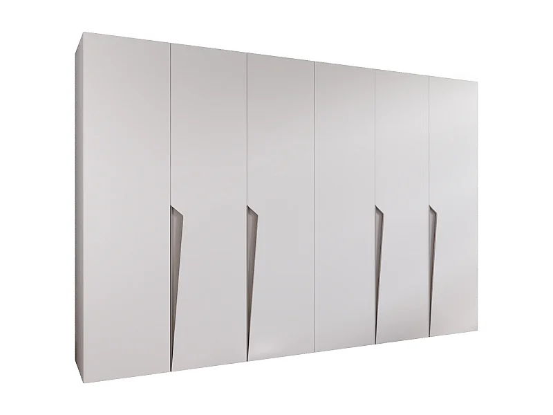 Armoire à portes battantes Piano 1 300 (150x2) / 202 / 52 (Blanc + poignées: Cachemire)